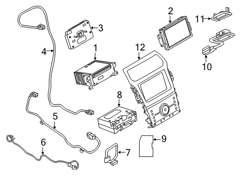 2001 Ford Ranger Radio Receiver Assembly Diagram for JB5Z-18C869-A