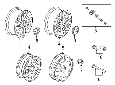 2022 Lincoln Aviator WHEEL ASY Diagram for LC5Z-1007-G