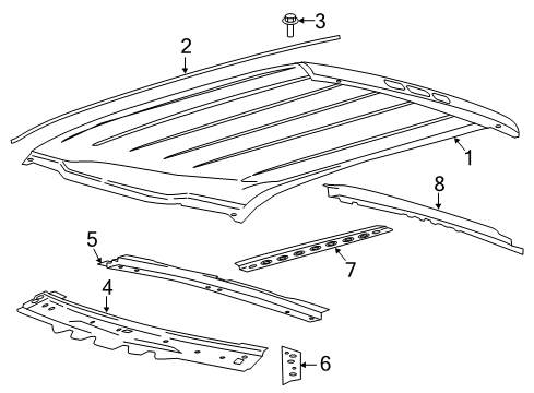 2021 Ford F-250 Super Duty Roof & Components Diagram 1