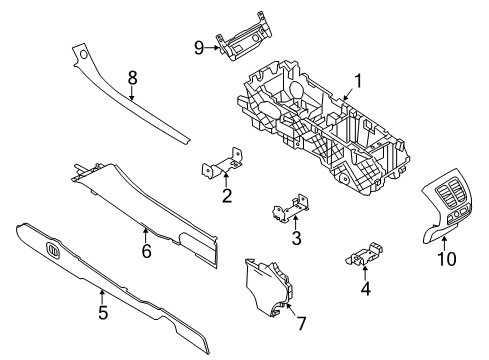 2019 Ford Police Interceptor Sedan Center Console Diagram 2