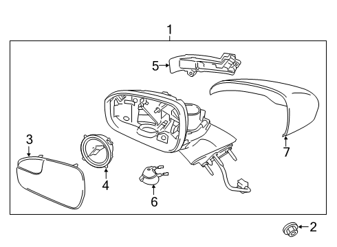 2019 Ford Police Responder Hybrid Outside Mirrors Diagram 1