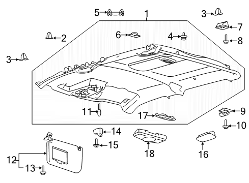 2020 Ford F-150 Interior Trim - Cab Diagram 1