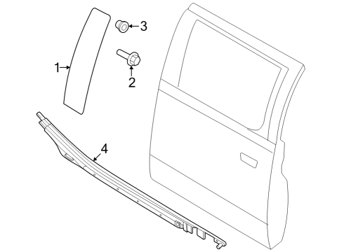 2023 Ford F-350 Super Duty Exterior Trim - Rear Door Diagram 2