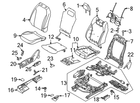 2023 Ford Mustang Mach-E PAD - SEAT CUSHION Diagram for LK9Z-5864810-A