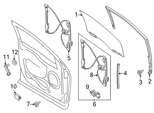 2022 Ford F-150 RUN - DOOR GLASS Diagram for ML3Z-1521597-A