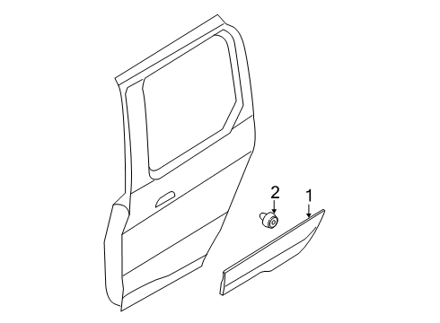 2021 Ford Transit Connect Exterior Trim - Side Door Diagram 1