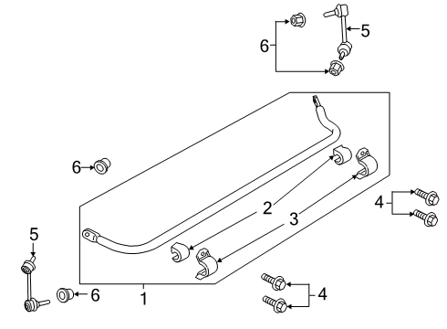 2020 Lincoln Corsair Rear Suspension, Lower Control Arm, Upper Control Arm, Ride Control, Stabilizer Bar, Suspension Components Diagram 1