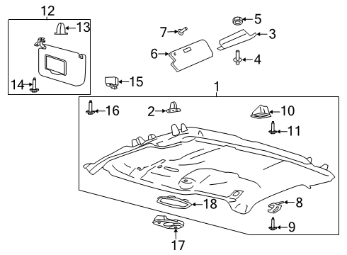 2020 Ford F-350 Super Duty Interior Trim - Cab Diagram 5