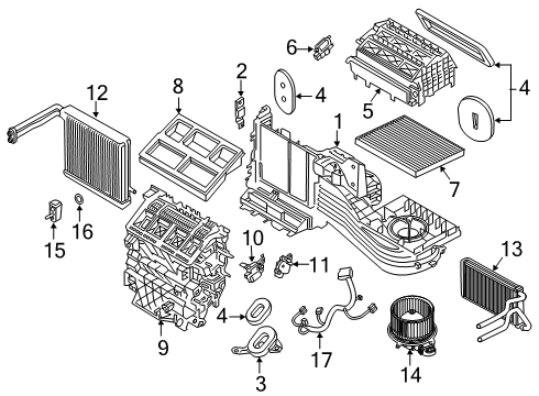 2022 Ford Police Interceptor Utility Heater Core & Control Valve Diagram