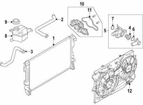 2019 Ford Police Interceptor Sedan Cooling System, Radiator, Water Pump, Cooling Fan Diagram 5