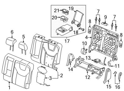 2023 Ford Edge Rear Seat Components Diagram 2