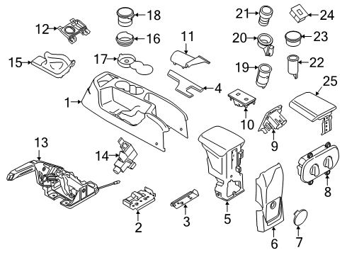 2020 Ford Transit Connect Center Console Diagram