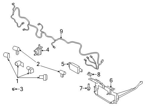 2020 Lincoln Nautilus Parking Aid Diagram 1