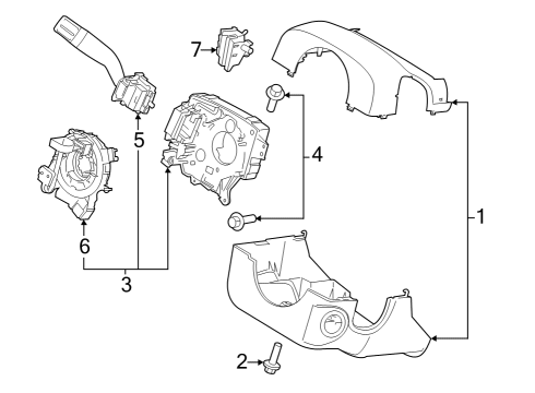 2022 Ford Expedition Shroud, Switches & Levers Diagram