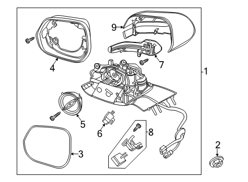 2020 Lincoln Aviator Mirrors Diagram 1