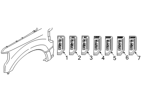 2022 Ford F-350 Super Duty Exterior Trim - Fender Diagram 2