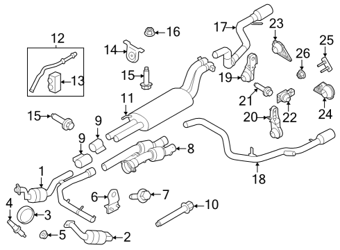 2023 Ford F-150 MUFFLER AND PIPE ASY - REAR Diagram for PL3Z-5230-D