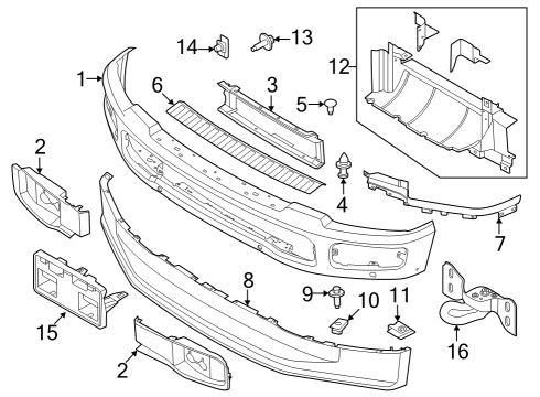 2024 Ford F-350 Super Duty BRACKET - LICENSE PLATE Diagram for PC3Z-17A385-BB