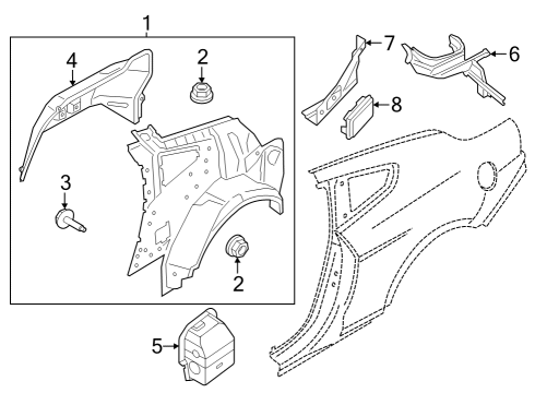 2024 Ford Mustang PANEL AND WHEELHOUSE - QTR - I Diagram for PR3Z-6327790-A