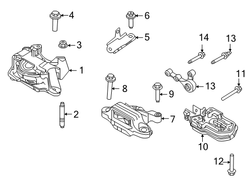 2022 Lincoln Corsair BRACKET - ENGINE MOUNTING Diagram for LX6Z-6038-F