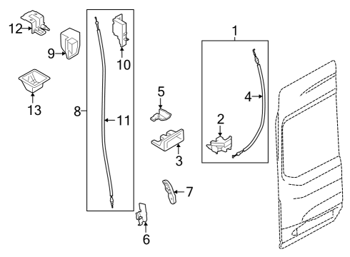 2022 Ford E-Transit Cargo Door Diagram 1