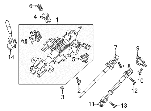 2021 Ford Expedition SELECTOR ASSY - TRANSMISSION Diagram for JL1Z-7P155-U