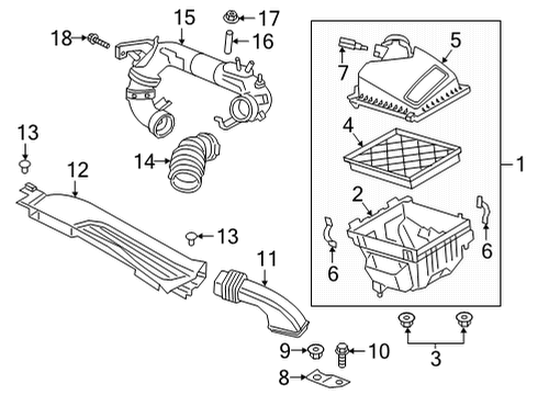 2022 Ford Bronco Sport TUBE - AIR CLEANER INTAKE Diagram for LX6Z-9C675-C