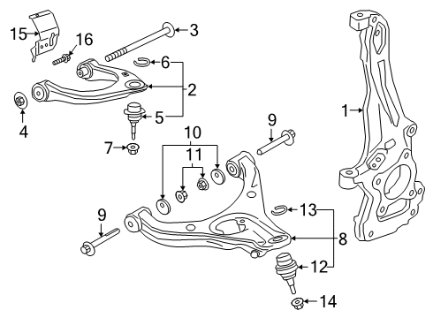 2021 Ford Ranger Front Suspension Components Diagram 2