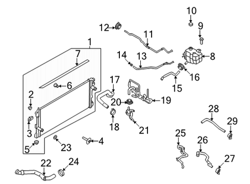 2022 Ford Bronco Radiator & Components Diagram 1