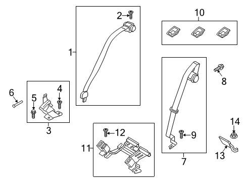 2020 Lincoln MKZ Rear Seat Belts Diagram 1