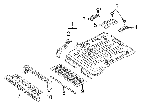 2023 Ford Transit Connect Rear Floor & Rails Diagram 2