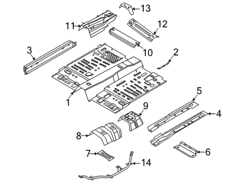 2022 Ford Maverick MEMBER ASY - FLOOR SIDE - CENT Diagram for NZ6Z-60100K38-A