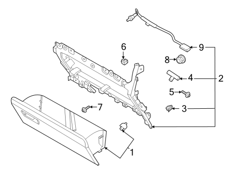 2023 Ford F-150 Lightning DOOR ASY - GLOVE COMPARTMENT Diagram for ML3Z-1506024-AD