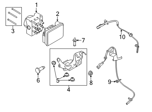 2020 Ford Fusion ABS Components Diagram 1