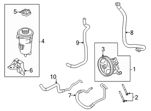 2022 Ford E-350/E-350 Super Duty P/S Pump & Hoses, Steering Gear & Linkage Diagram 3