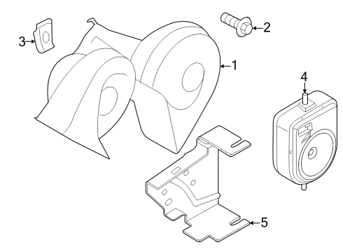 2024 Ford Mustang HORN ASY Diagram for PR3Z-13832-A