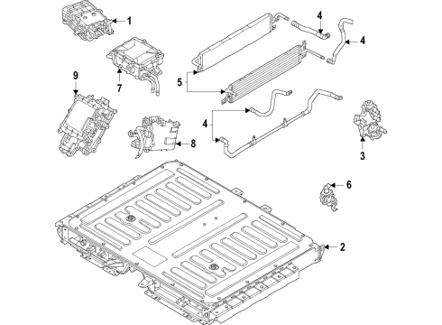 2023 Lincoln Corsair Hybrid Components, Battery, Cooling System Diagram