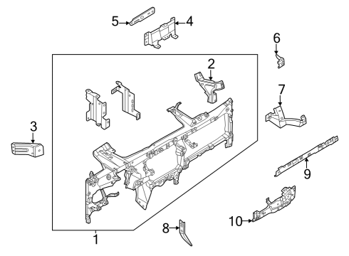 2023 Ford F-150 Lightning Instrument Panel Components Diagram 5