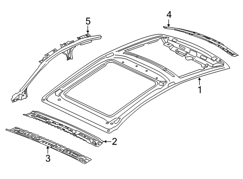 2020 Lincoln MKZ Roof & Components Diagram 1