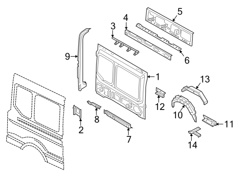 2022 Ford E-Transit Inner Structure - Side Panel Diagram 4