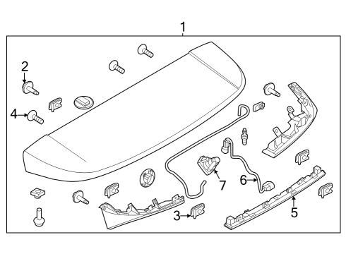 2021 Lincoln Aviator SPOILER - REAR Diagram for LC5Z-7844210-AA