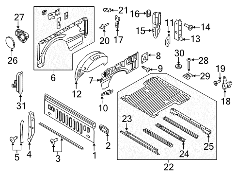 2020 Ford F-150 Front & Side Panels Diagram 1