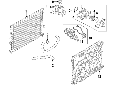 2020 Lincoln Continental Cooling System, Radiator, Water Pump, Cooling Fan Diagram 4