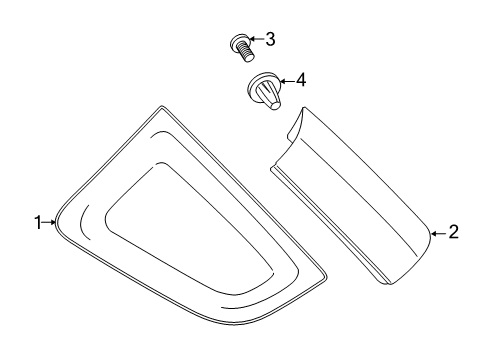 2020 Ford EcoSport Quarter Panel - Glass & Hardware Diagram