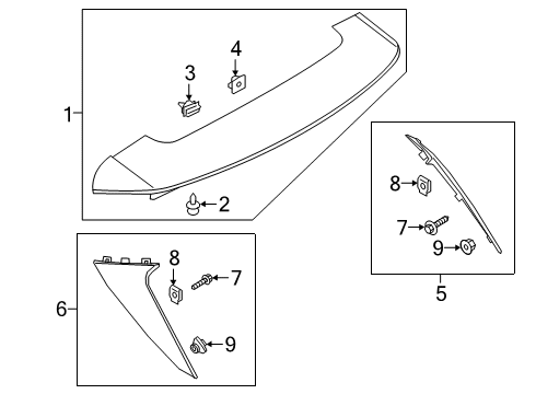 2023 Ford Escape AERO WING - SPOILER Diagram for LJ6Z-78442K03-AA