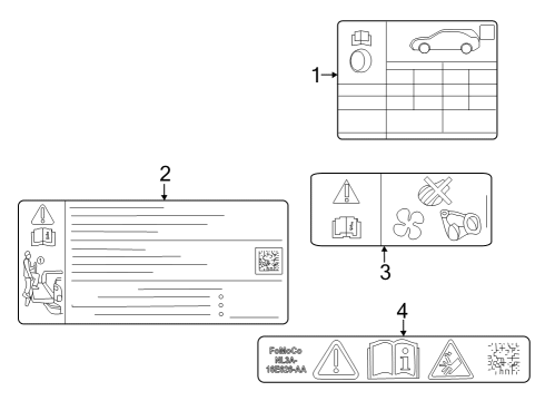 2023 Ford F-150 Lightning DECAL Diagram for LU5Z-9900014-C