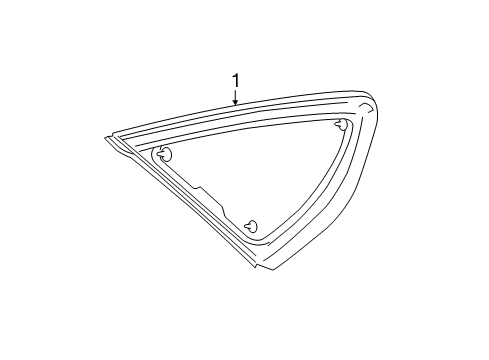 2019 Ford Police Responder Hybrid Quarter Panel - Glass & Hardware Diagram