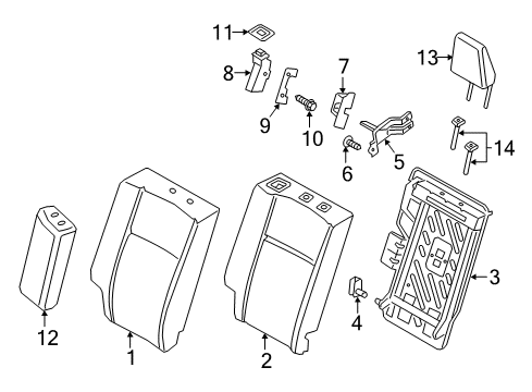 2020 Ford EcoSport Rear Seat Components Diagram 2