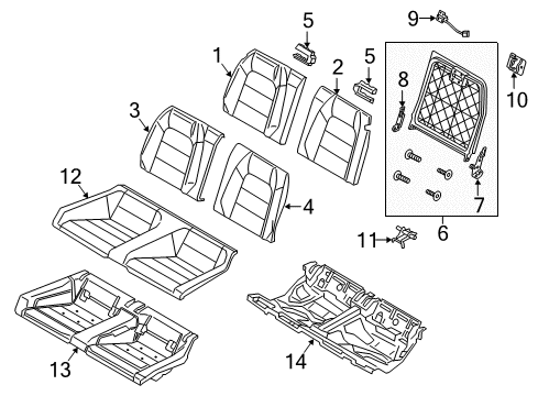 2022 Ford Mustang COVER ASY - REAR SEAT BACK Diagram for KR3Z-6366601-AC