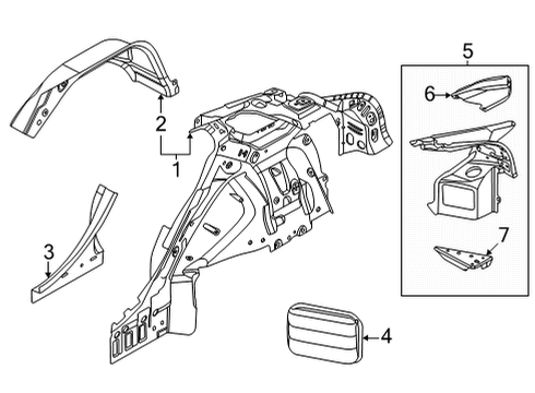 2023 Ford Mustang Mach-E PANEL ASY - BODY SIDE INNER Diagram for LJ8Z-5827865-A